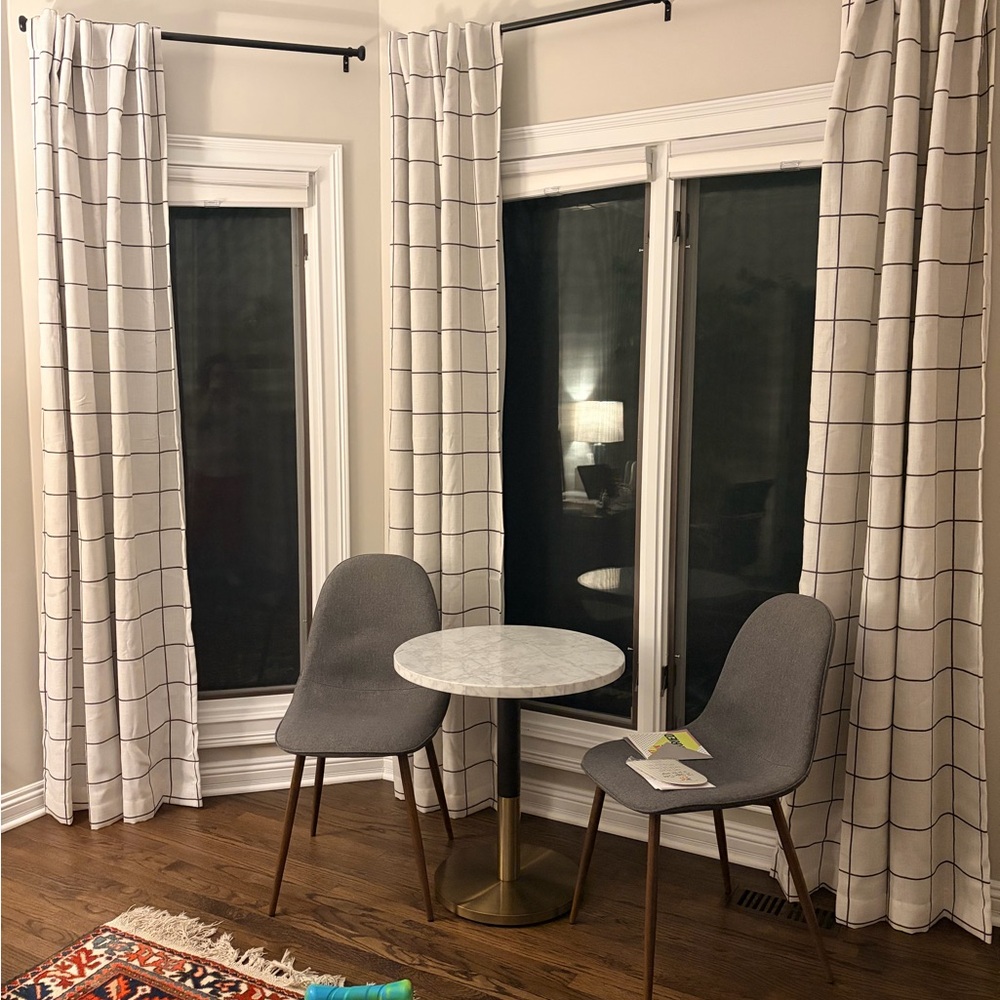 Cream linen drapes with lining - 3 panels